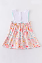 Floral print love mommy love daddy embroidery dress - ARIA KIDS