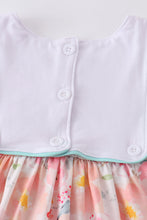 Floral print love mommy love daddy embroidery dress - ARIA KIDS