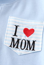 Blue love mom embroidery boy top - ARIA KIDS
