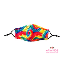 Bright Tie Dye Twirl Rainbow Face Mask - Adult - ARIA KIDS