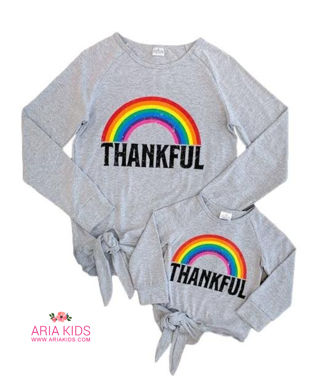 Mommy & Me Rainbow Thankful Shirts - ARIA KIDS