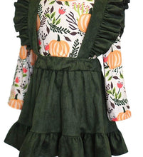 Harvest Pumpkin Olive Suspender Skirt Set - ARIA KIDS