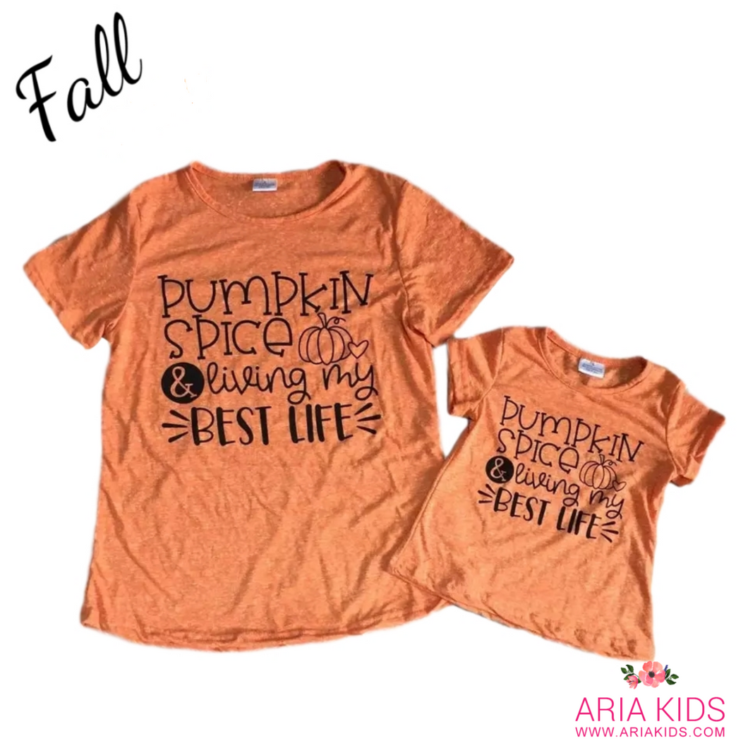 WHOLESALE CLEARANCE BUNDLE - Mommy & Me Pumpkin Spice Best Life Shirt (FREE SHIPPING) - ARIA KIDS