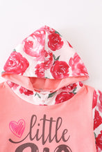 Little Sis Floral Peach Hoodie - ARIA KIDS