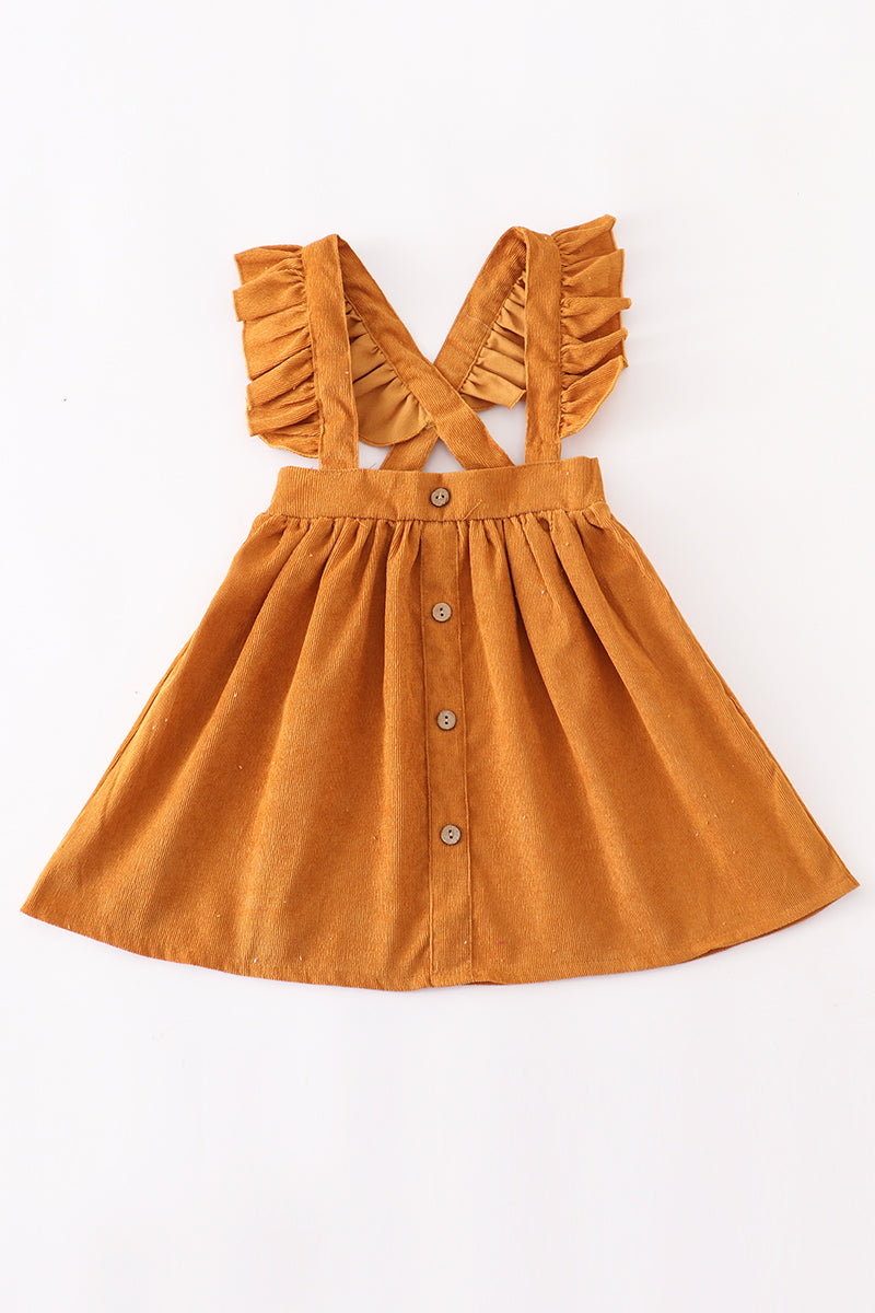 Honey corduroy ruffle suspender dress - ARIA KIDS