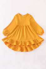 Mustard ruffle girl dress - ARIA KIDS