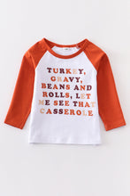 Thanksgiving rust raglan girl top