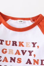 Thanksgiving rust raglan girl top