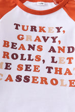 Thanksgiving rust raglan girl top