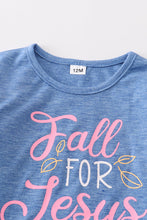 Blue fall for jesus girl top