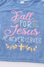 Blue fall for jesus girl top
