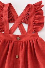 Rust ruffle suspender girl dress - ARIA KIDS