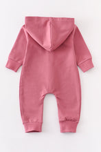 Pink button down baby hoodie romper