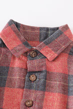 Red black vintage plaid girls dress