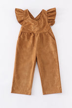 Khaki ruffle girl jumpsuit
