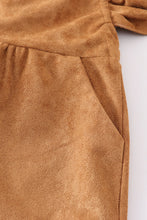 Khaki ruffle girl jumpsuit