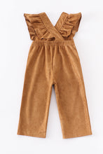 Khaki ruffle girl jumpsuit