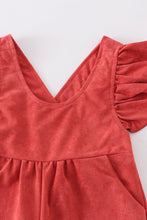 Raspberry ruffle girl jumpsuit - ARIA KIDS