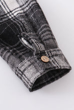 Grey plaid button down mommy & me shirt