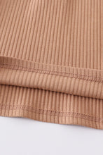 Beige buttons ribbed cotton top