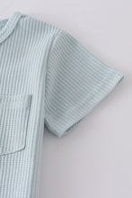 Mint ribbed cotton pocket shorts set - ARIA KIDS