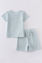 Mint ribbed cotton pocket shorts set - ARIA KIDS