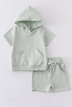 Green pocket hoodie set