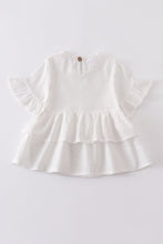 White ruffle tiered tunic dress - ARIA KIDS