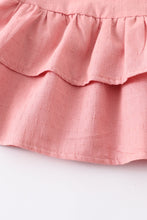 Pink ruffle tiered tunic dress