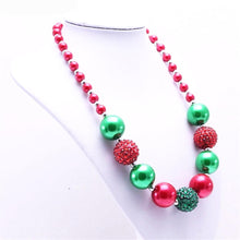 Red/Green Christmas Chunky Necklace Girl's Holiday Gift - ARIA KIDS