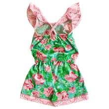 Spring Rose Shabby Chic Floral & Geometric Girls Jumpsuit Romper - ARIA KIDS