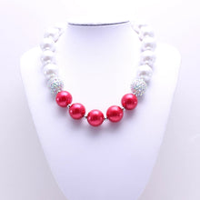 WHOLESALE CLEARANCE BUNDLE - "Camellia" Mommy and Me Chunky Necklace Christmas Gift in Red & Silver - ARIA KIDS