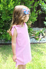 July Tie Knot Dress in Red and Blue - ARIA KIDS