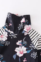 Ellie Mommy & Me Floral & Stripes Turtleneck Black Pullovers - ARIA KIDS