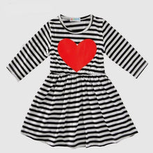 Heather Heart Long Sleeve Stripe Dress - ARIA KIDS