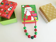 Red/Green Christmas Chunky Necklace Girl's Holiday Gift - ARIA KIDS