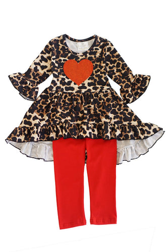 Cheetah Love Ruffle Pant 2-Piece Outfit - ARIA KIDS