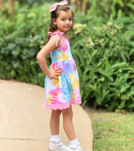 "Camille' Pastel Rainbow Tie Dye Smocked Dress - ARIA KIDS