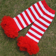 Red/White Striped Baby Leg Warmers 3M - 24M - ARIA KIDS