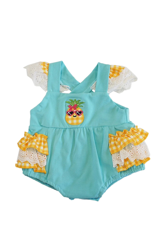 Pineapple Ruffle Lace Baby Romper - ARIA KIDS