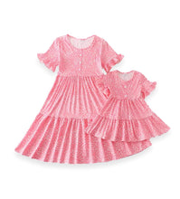 Mommy & Me Pink & White Dot Print Tiered Dress (SOLD OUT) - ARIA KIDS