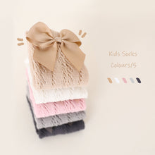 Lace cable bow knee high socks - ARIA KIDS