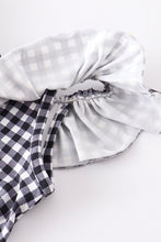 Black plaid ruffle jumpsuit romper - ARIA KIDS
