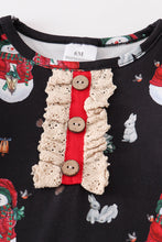 Navy christmas snowman ruffle baby romper - ARIA KIDS