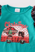 Christmas camper ruffle baby romper