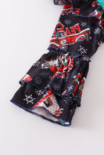 Christmas camper ruffle baby romper