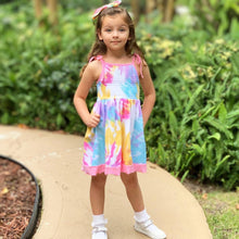"Camille' Pastel Rainbow Tie Dye Smocked Dress - ARIA KIDS
