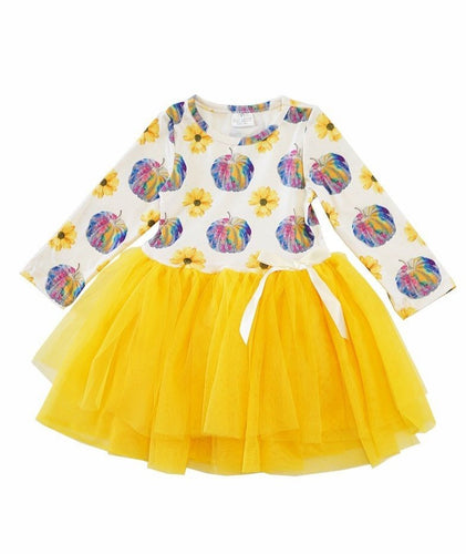 Rainbow Tie Dye Pumpkin Tutu Dress - ARIA KIDS