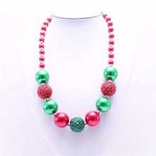 Red/Green Christmas Chunky Necklace Girl's Holiday Gift - ARIA KIDS