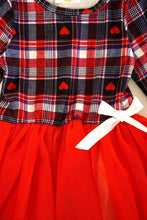 Hearts Checks Navy & Red Tutu Dress - ARIA KIDS